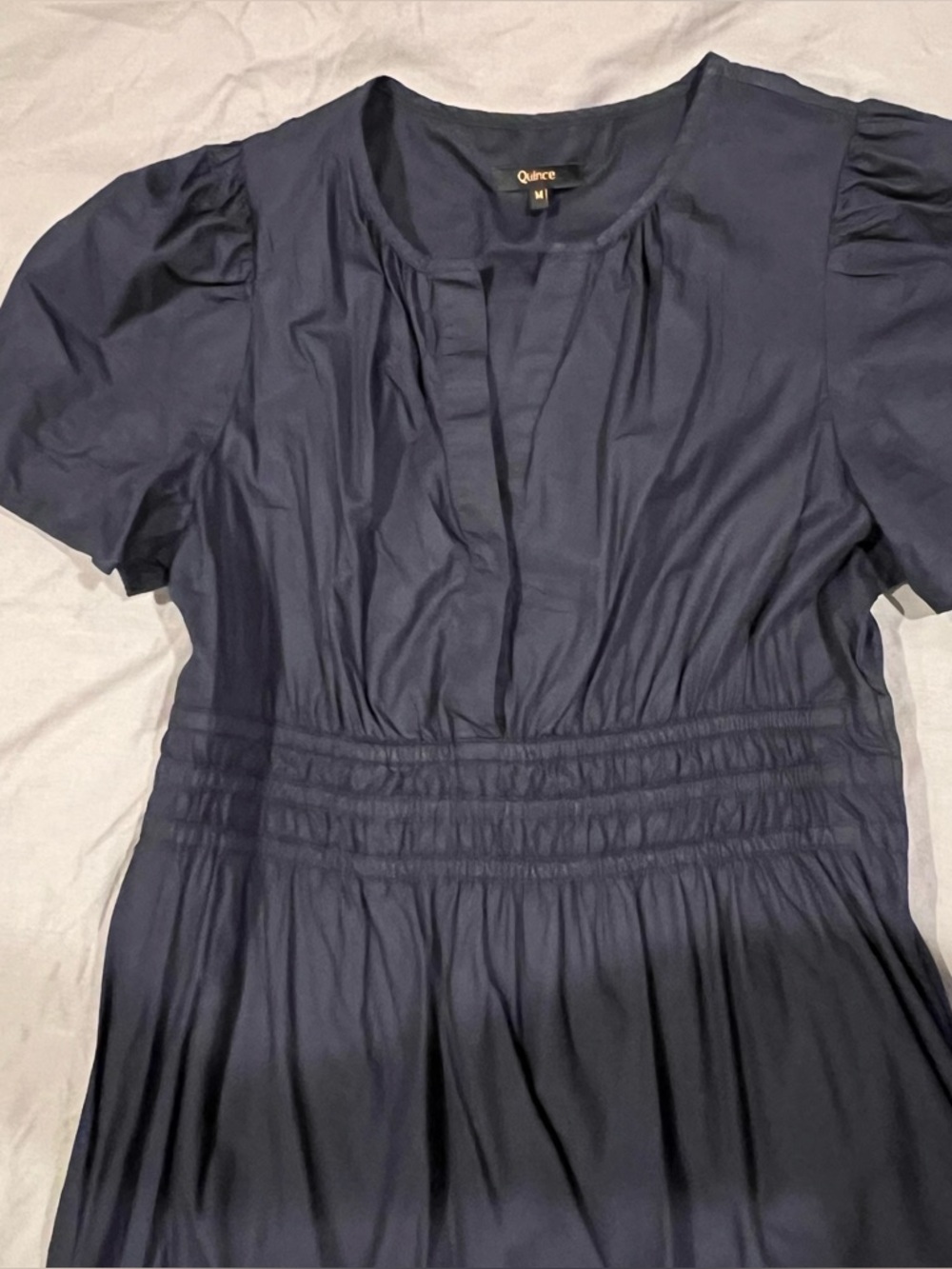 Quince 100% Organic Cotton Poplin Tiered Maxi Dress Size Medium - Picture 4 of 6